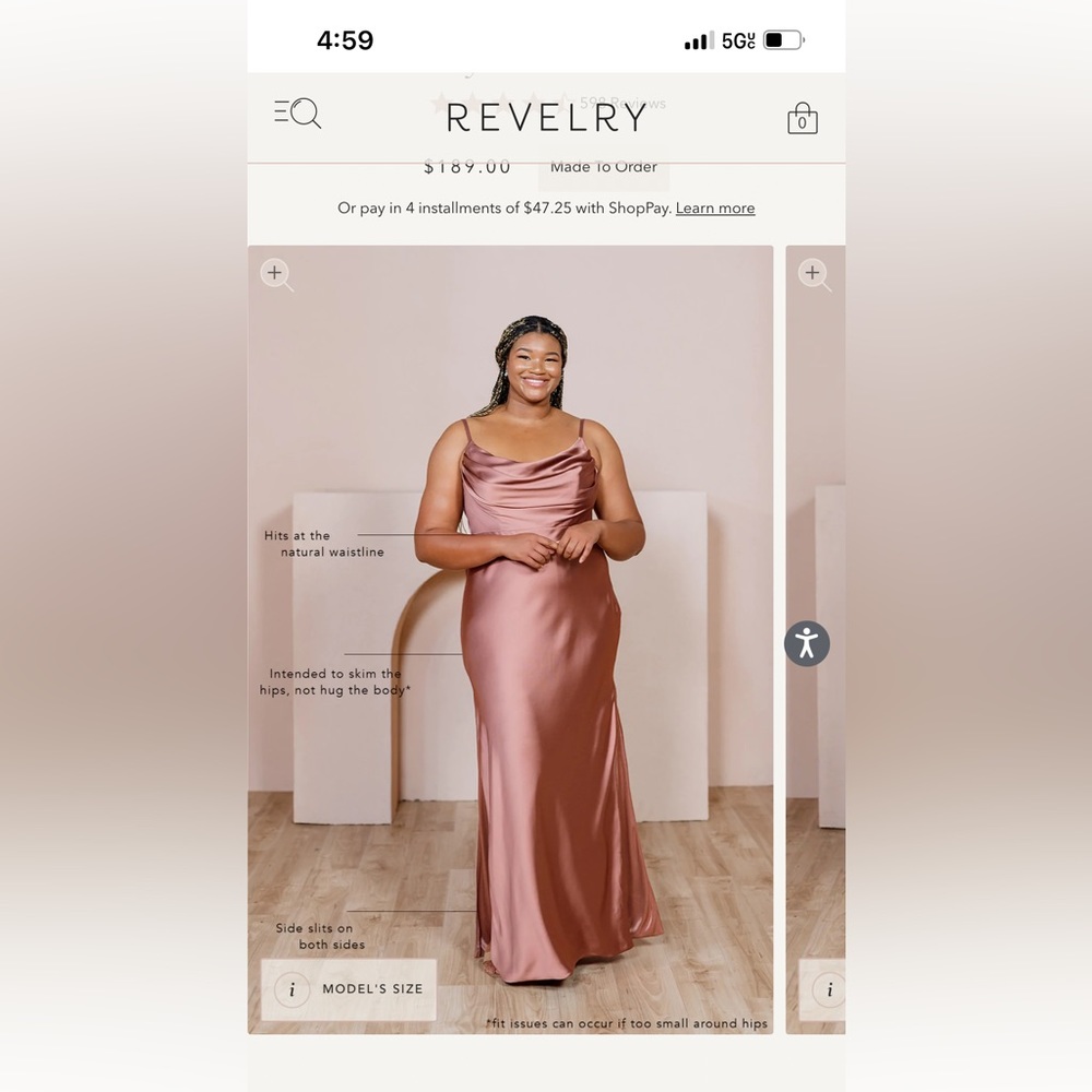 NWT Revelry Skye Satin Dress